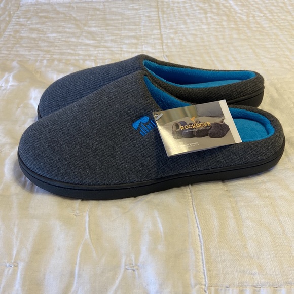 BNWOT. Rockdove Slippers. Gray and Blue. - Picture 3 of 5